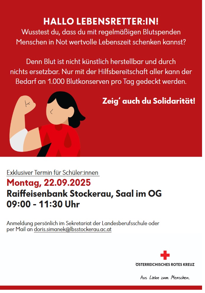 exklusiver Blutspendetermin der LBS Stockerau – 22. September 2025