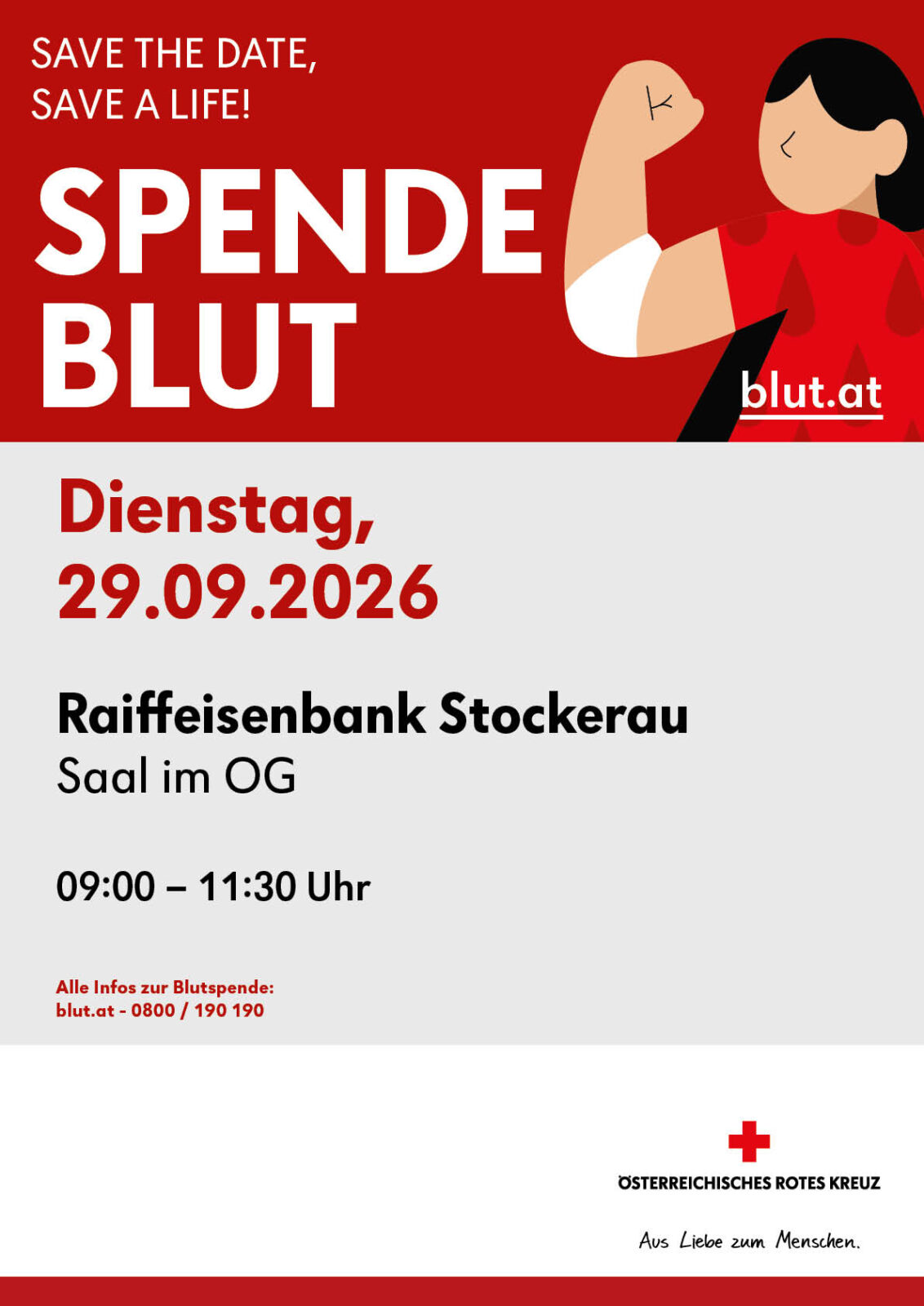 SAVE THE DATE – Exklusiver Blutspendetermin für die LBS Stockerau am 29. September 2026